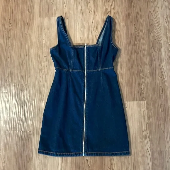 white christmas dresses Blue Denim Strapless Tube Dress – ADONIS BOUTIQUE main image 1